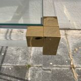 Sofa tip or transparent plexiglass, glass and brass 1970