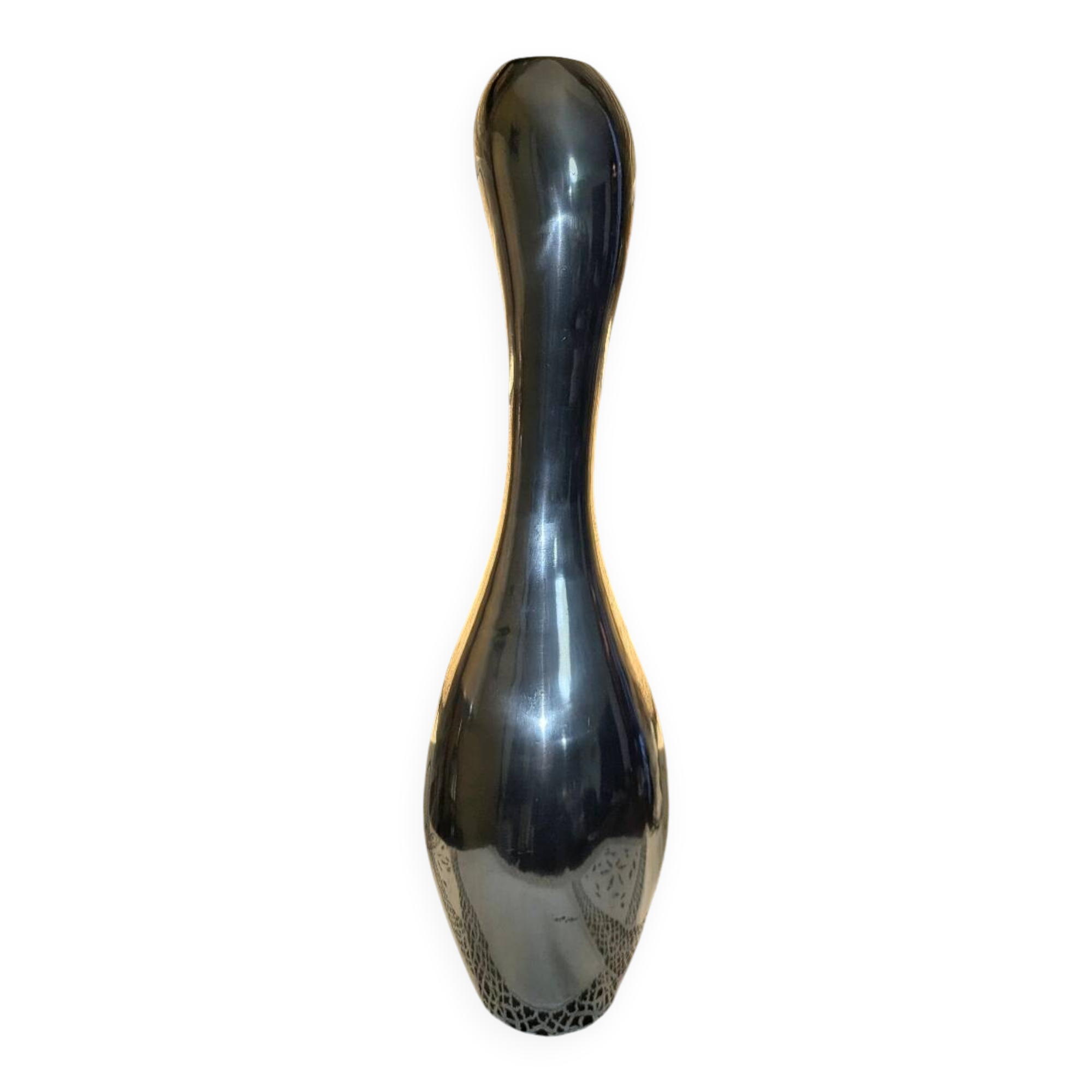 Important Aluminium Vase Vintage Modernist Design Organic Shape