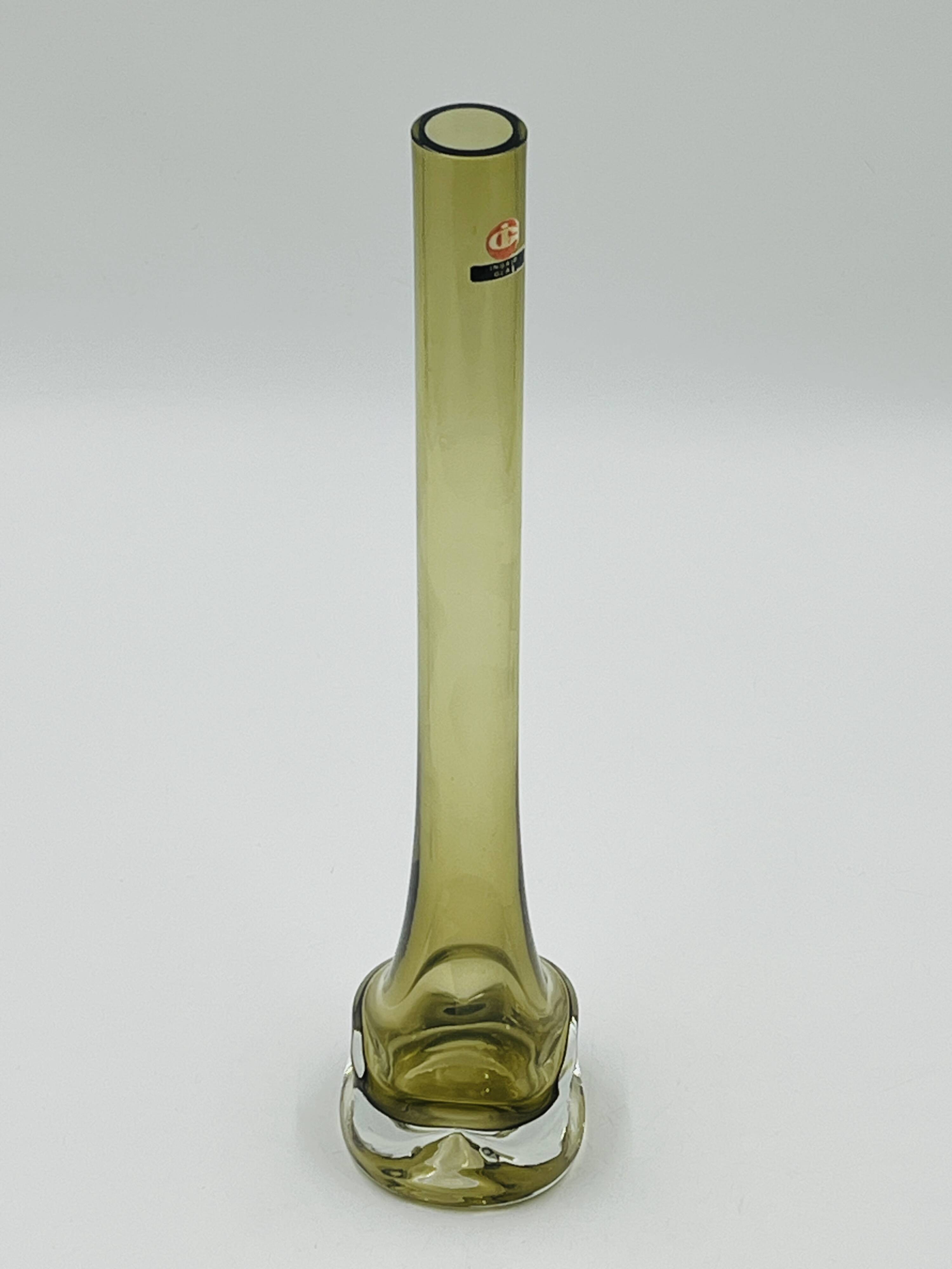 Soliflore Ingrid Glas design Kurt Wokan vert olive