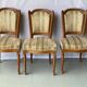3 vintage Louis XVI style upholstered chairs