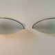 Pair of vintage wall lights, brass and sandblasted glass, Italy 1970