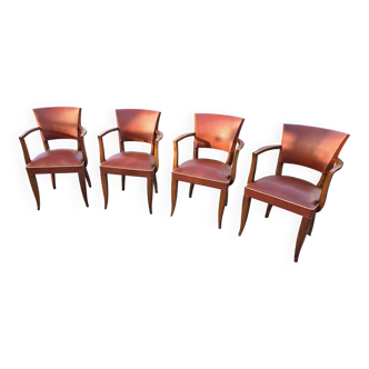 Set of 4 bridge armchairs