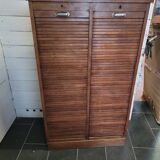 Double oak curtain file cabinet
