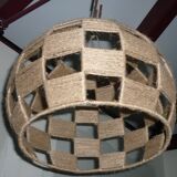 Checkered jute wire lampshade for suspension