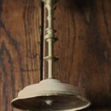 Fine brass candle holder alabaster base