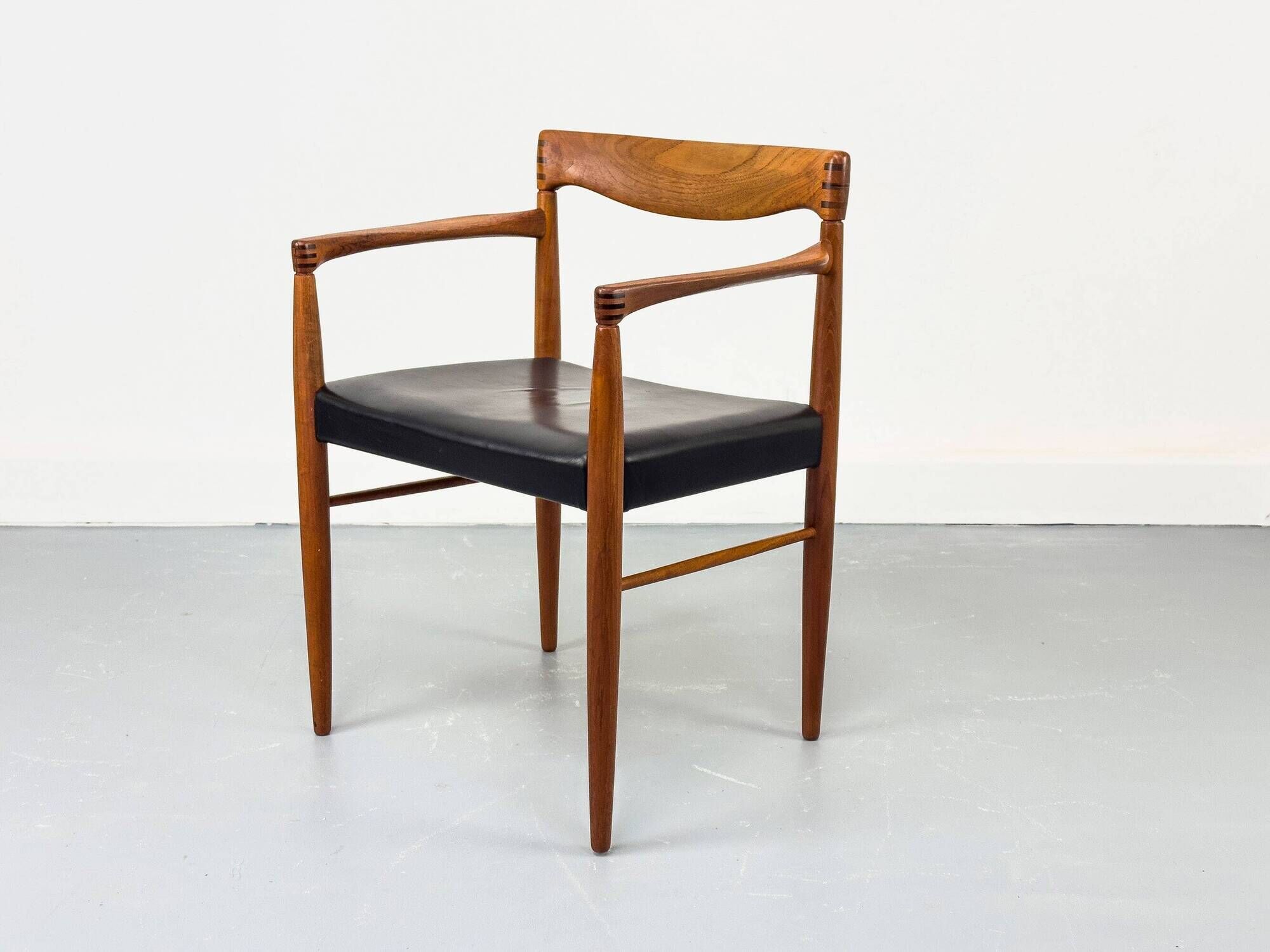 Teak and Leather Armchair by H. W. Klein for Bramin, 1960s