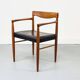 Teak and Leather Armchair by H. W. Klein for Bramin, 1960s