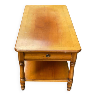 Vintage solid wood coffee table with 2 drawers 1960