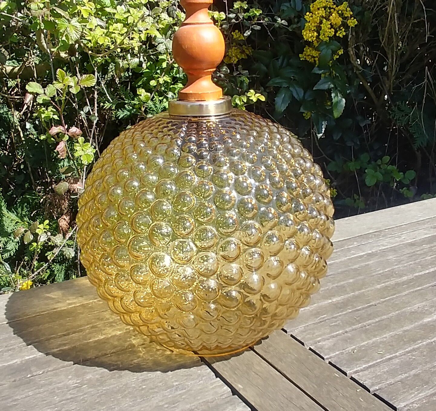 Globe pendant lamp glass Empoli vintage 70s
