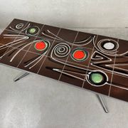 Mid-century coffee table – ceramic and chrome