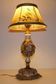 Lamp or night light bronze and ceramic glazed flowers