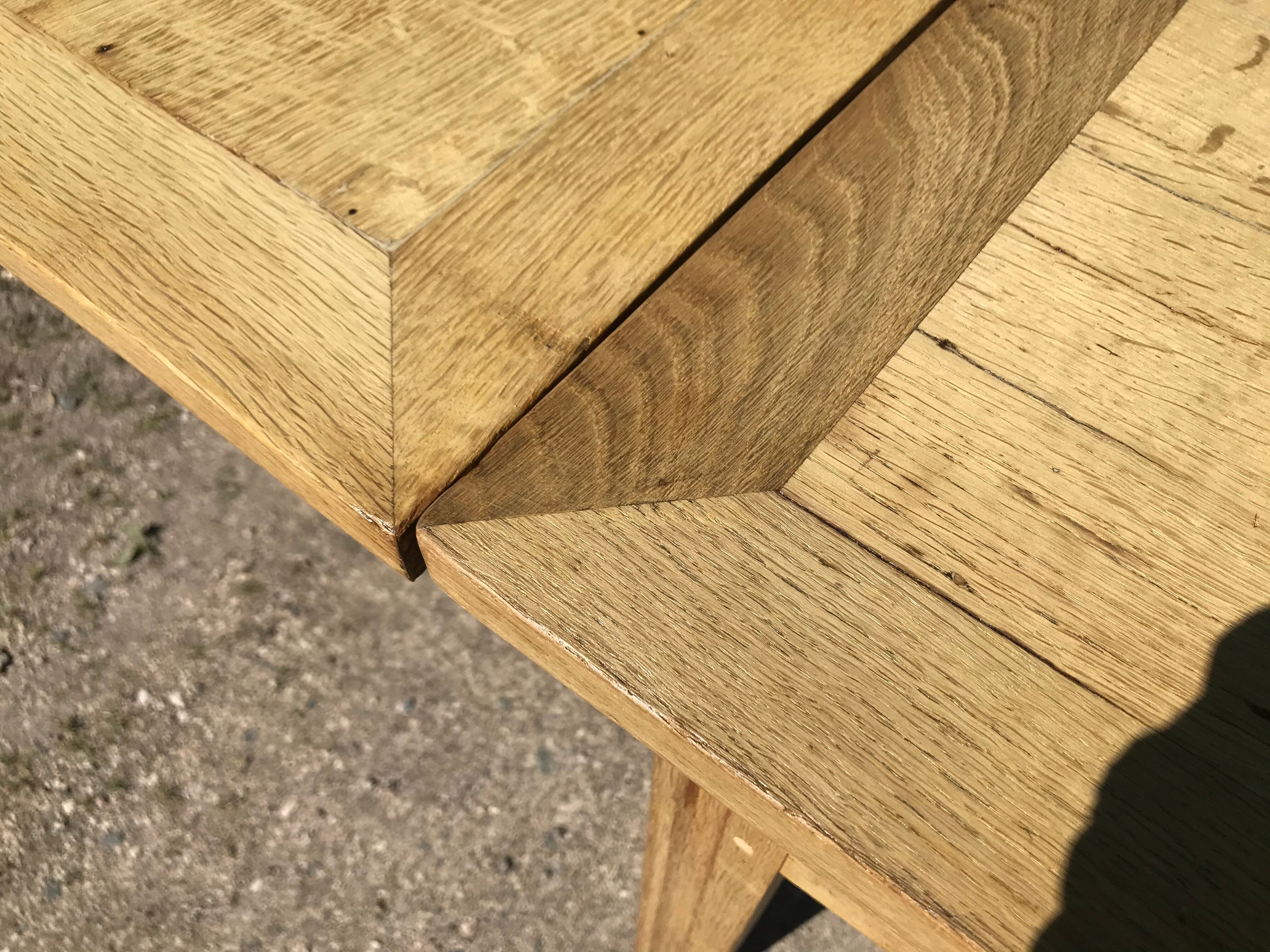 Renovated oak art deco farm table