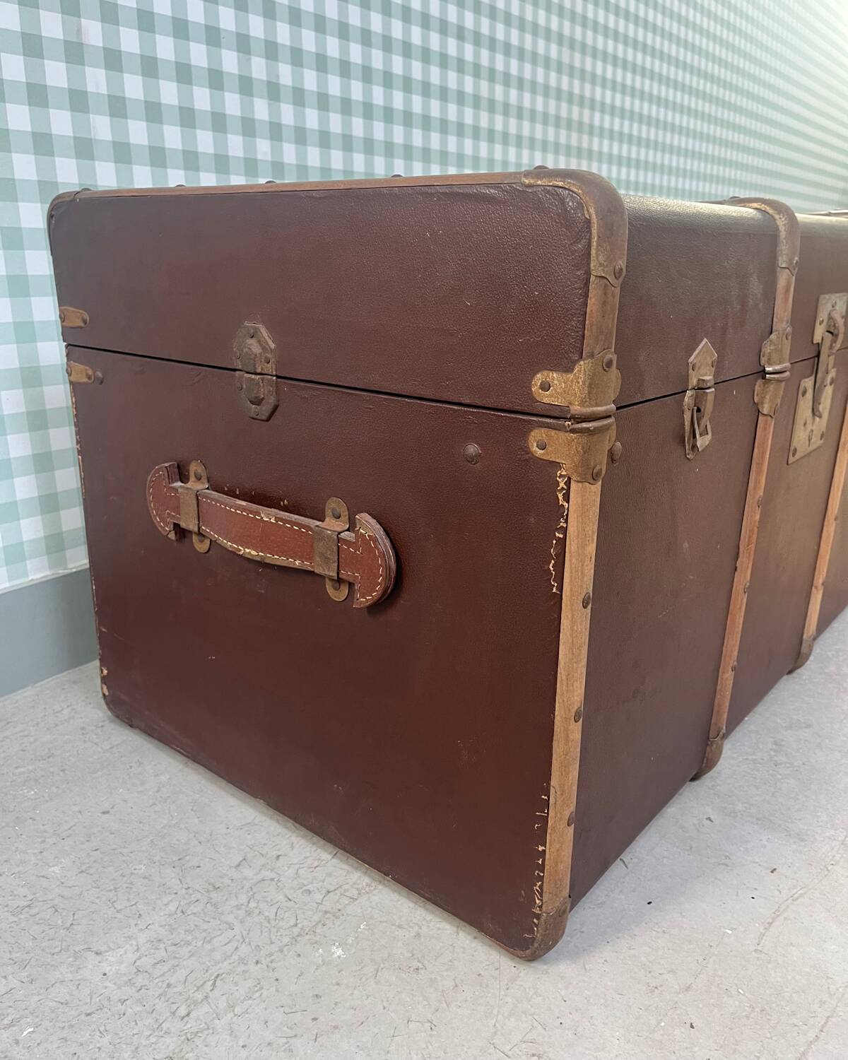 Circled travel trunk