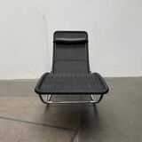 Vintage chaise longue model S 828 in tubular steel by Torben Skov for Thonet, 1980s.