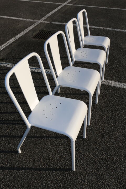 4 Tolix chairs by designer Xavier Pauchard model T37 1950