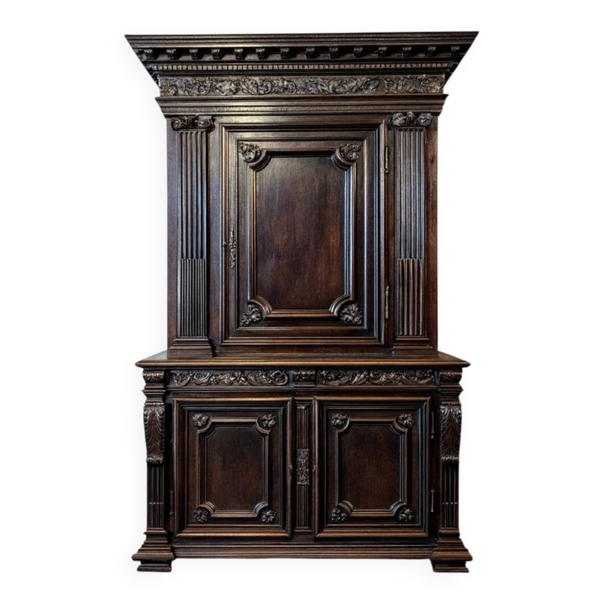 Important Renaissance Style Walnut Cabinet