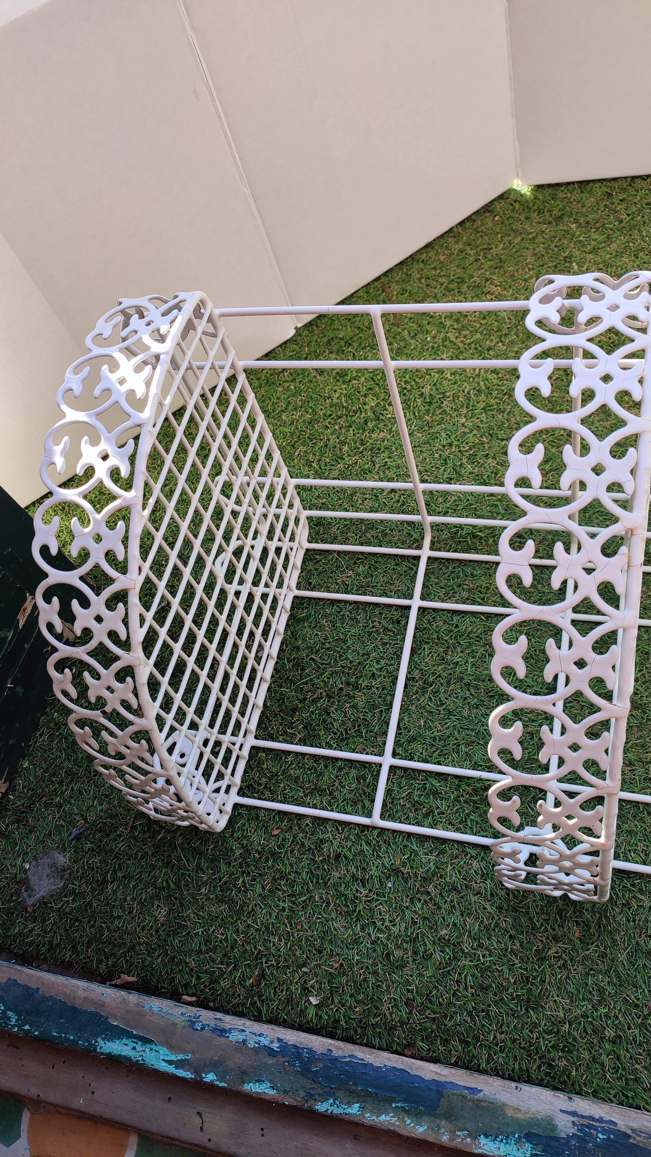 White metal corner shelf