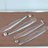 Lot de 4 appliques murales vintage en verre de Murano en forme de larme, années 1980