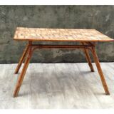 Rotin and bamboo dining table, 1960s