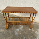 Vintage rattan magazine table