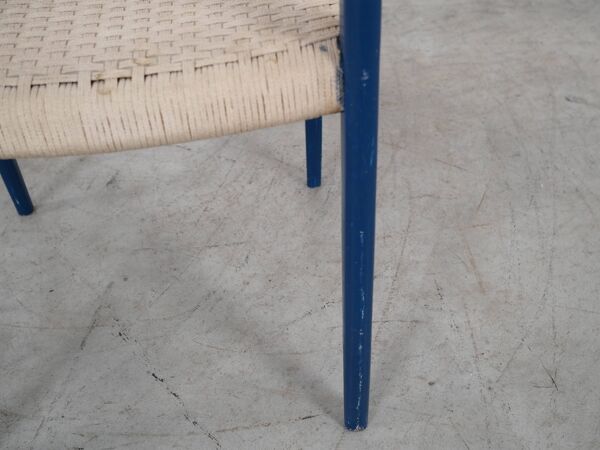 Chaise en teck bleue, design danois, années 1960, designer : Niels Otto Møller