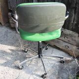 Ancien Fauteuil de Bureau Pivotant Vert
