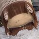 Vintage chocolate velvet toad armchair