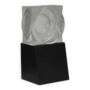 Geometric Object in Plexiglass by Maurice Ruche, 1972