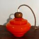 Suspension vintage orange verre opalin