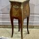 Louis XV style bedside table in rosewood and oak from the 70s with marble top