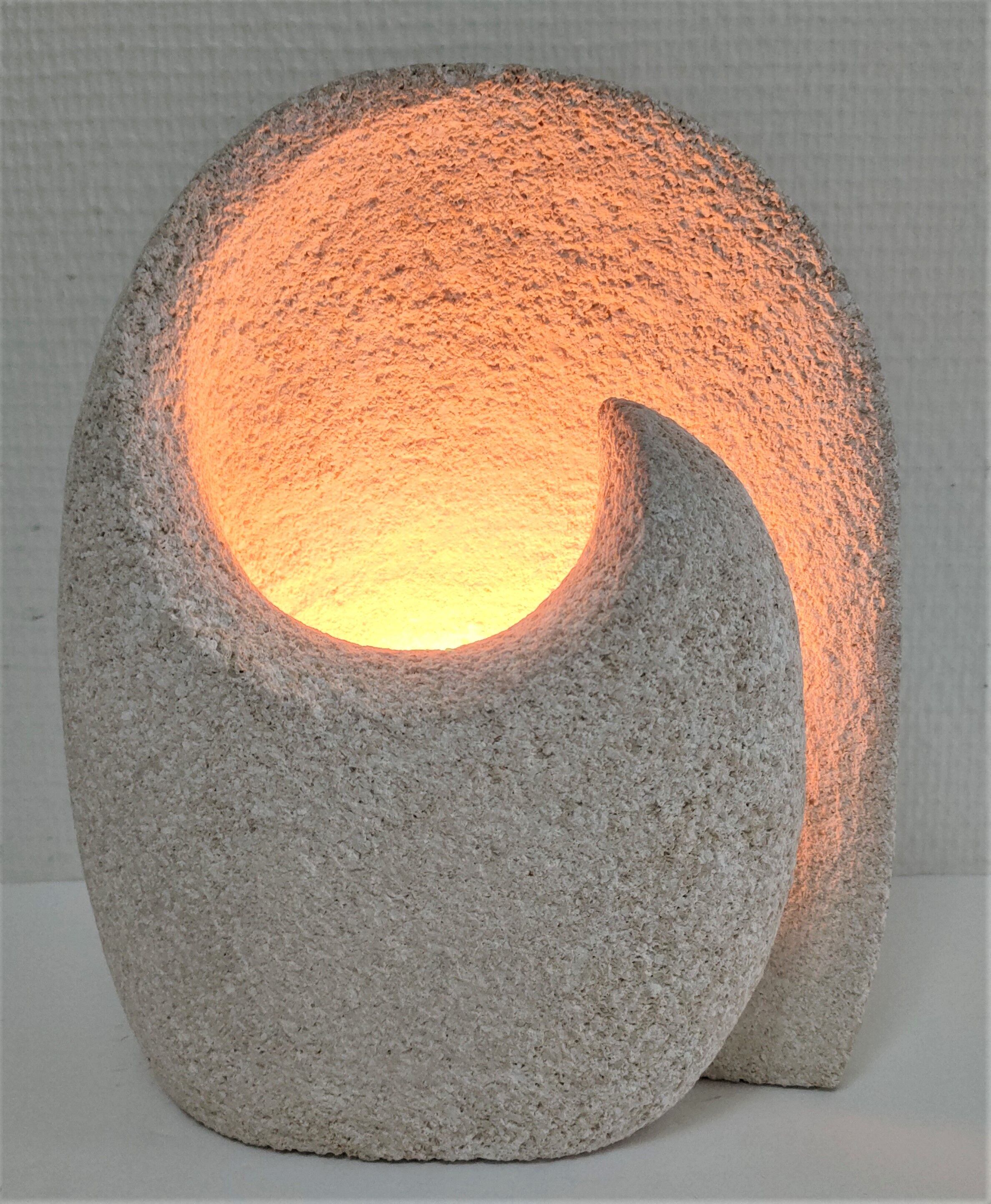 Lamp stone carved design 70s