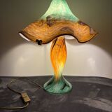 Large lamp signed by Jean-Michel Operto – blown glass with gold leaf