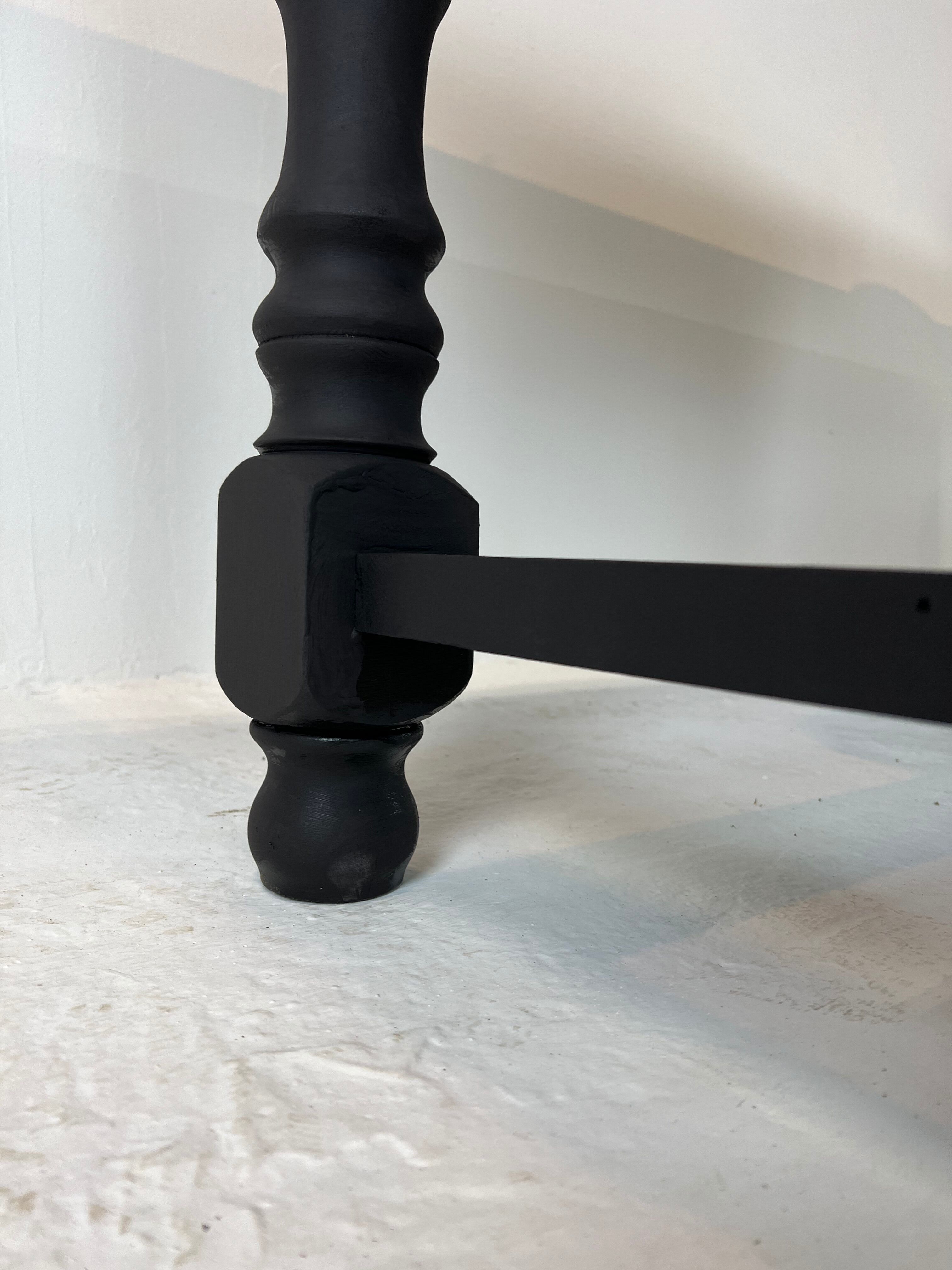 Matte black farmhouse table