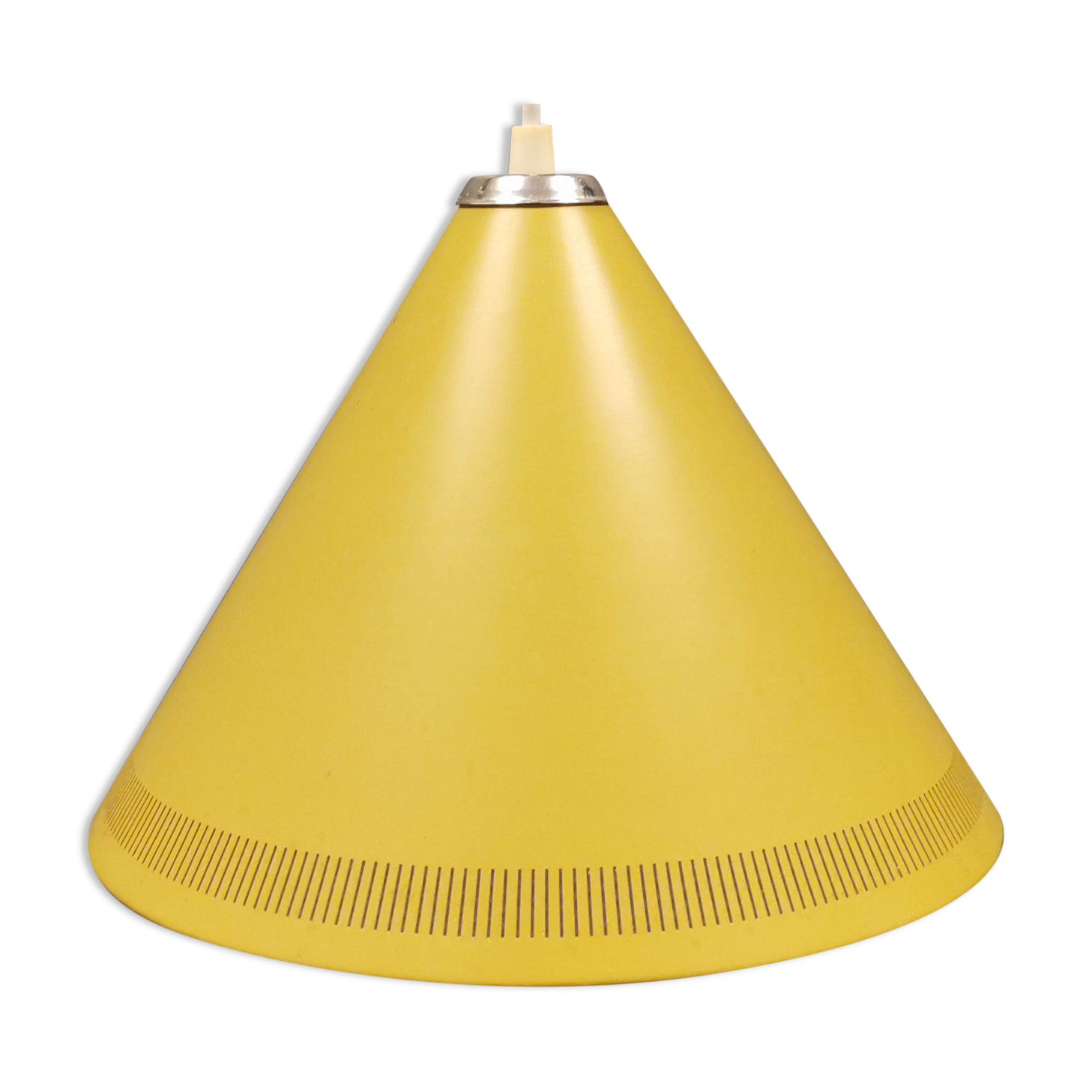 Original Danish corn yellow Lyfa cone pendant from 1972