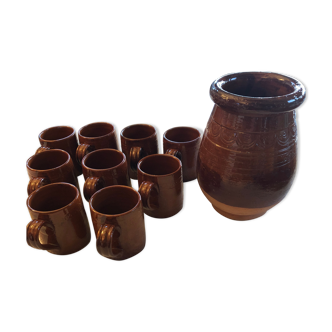 Mugs and ceramic vase from Vallauris