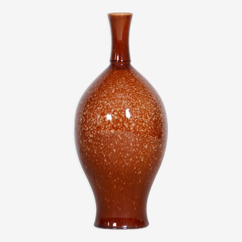 Original bauhaus vase, glazed ceramics, well-preserved condition, czechia, 1950s