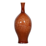 Original bauhaus vase, glazed ceramics, well-preserved condition, czechia, 1950s