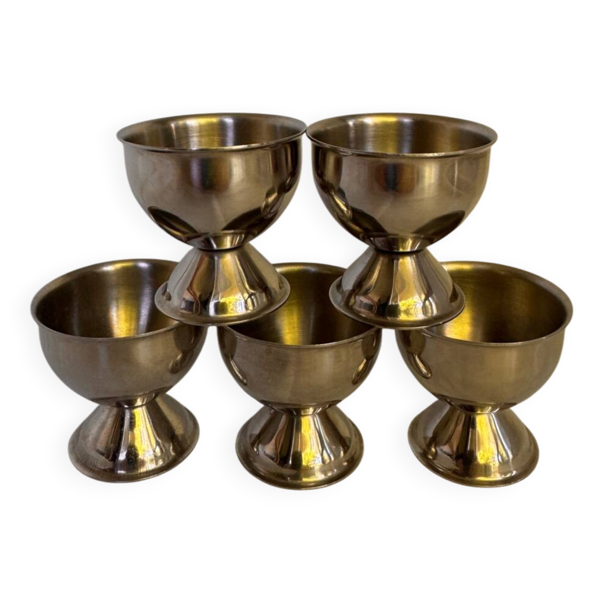 Set de 5 coquetiers en acier inoxydable