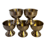 Set of 5 stainless steel egg cups