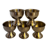 Lot de 5 coquetiers en acier inoxydable