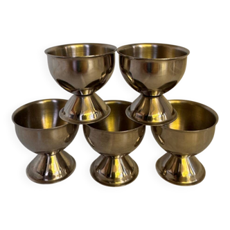 Set of 5 stainless steel egg cups
