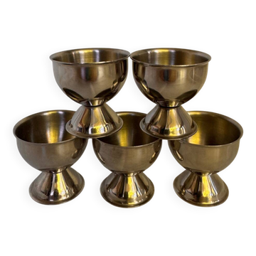 Set of 5 stainless steel egg cups