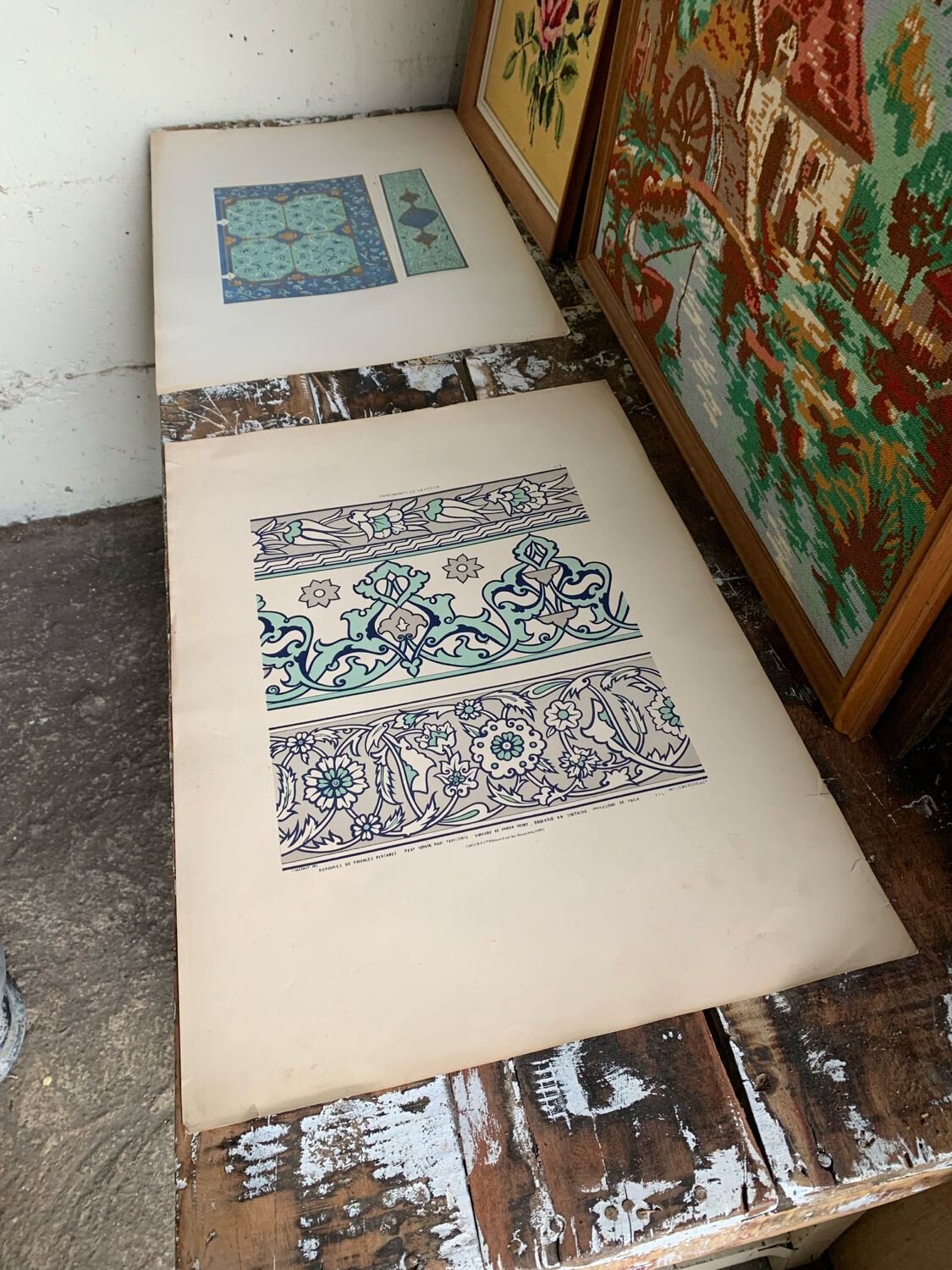Lithographie ancienne orientale - Ornements de la Perse