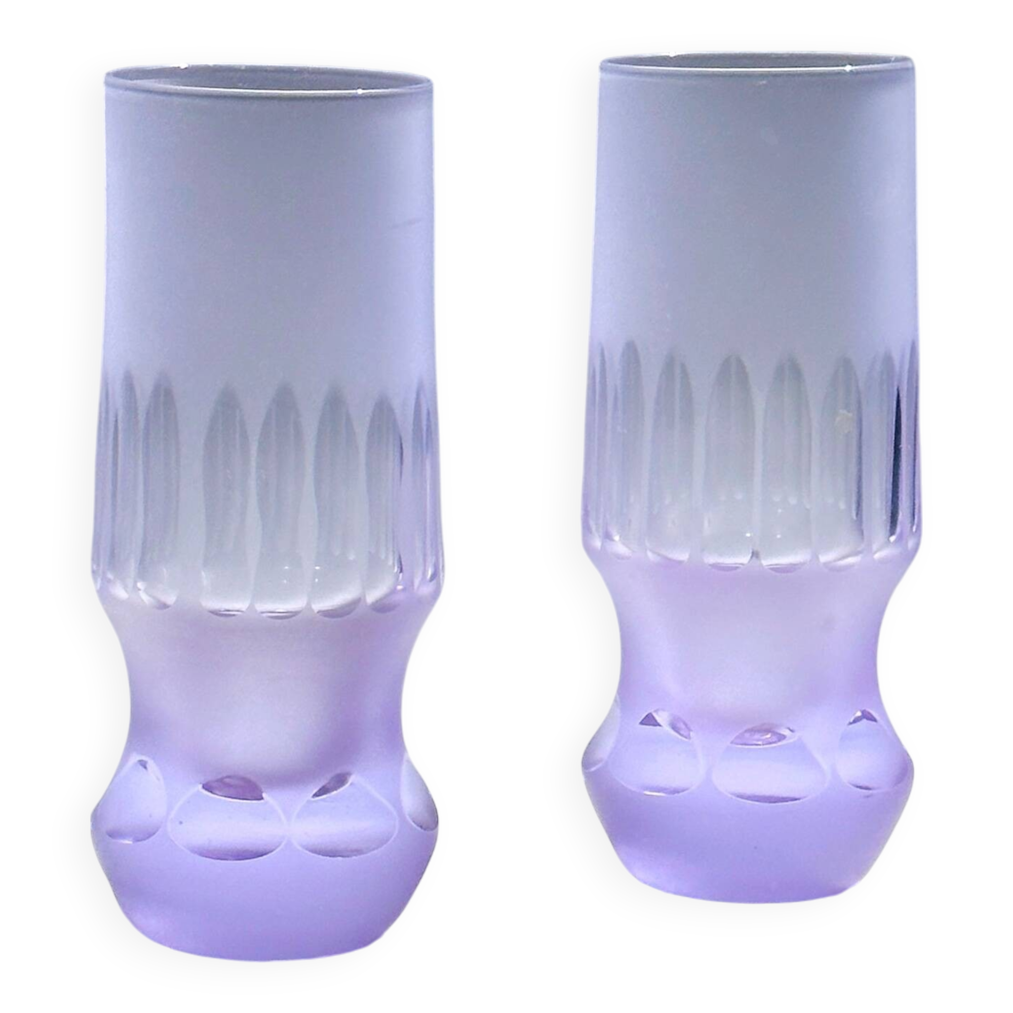 6 Alexandrite Longdrink Glasses Space Age 1970s