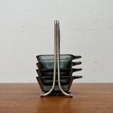 Stackable German ashtrays from the mid-century by Wilhelm Wagenfeld for WMF, 1960s, set of 5.