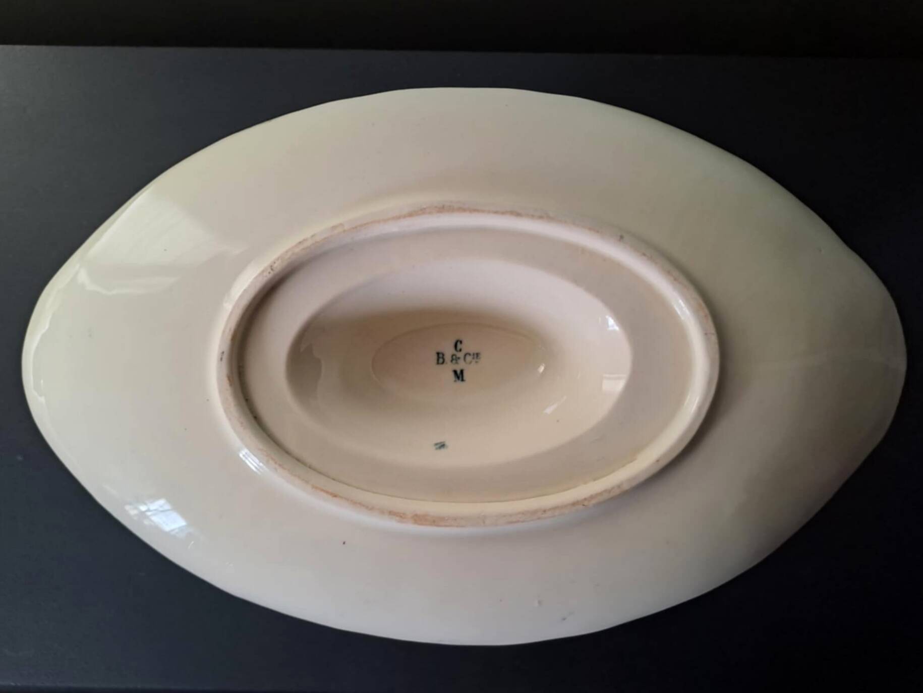 Creil Montereau iron clay sauce boat