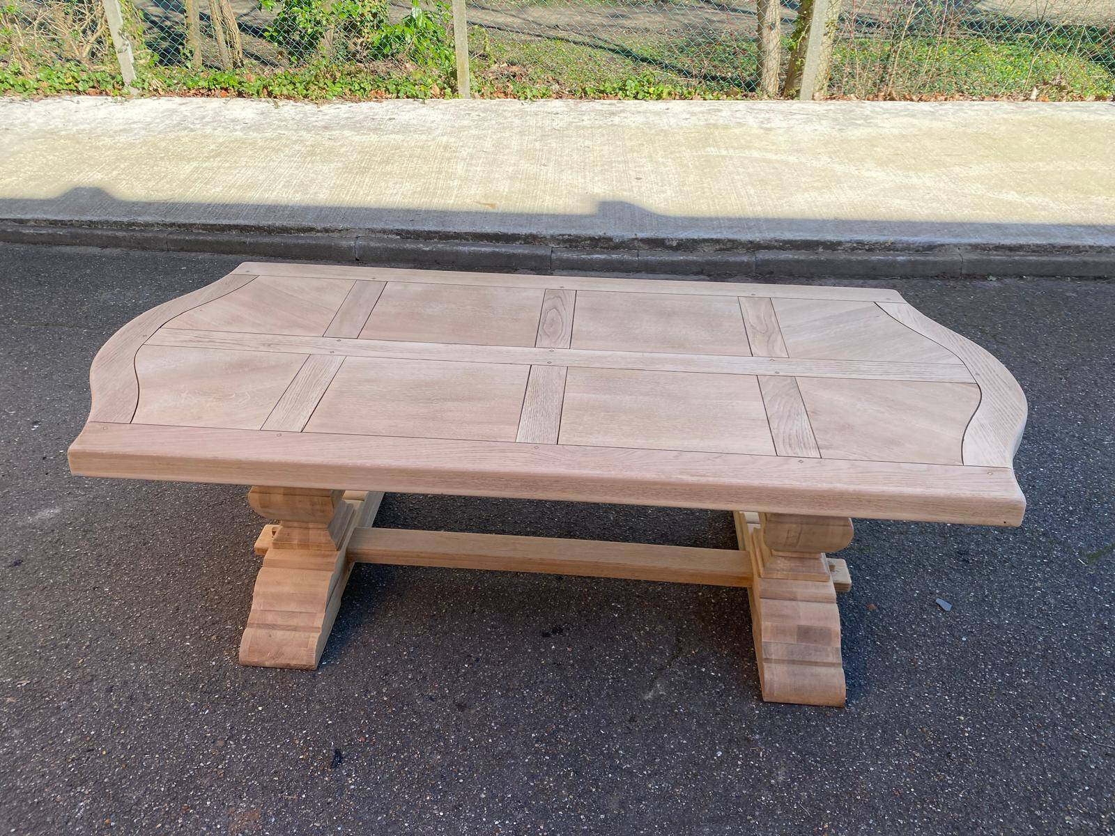 Renovated extendable monastery dining table in solid oak 220-300cm