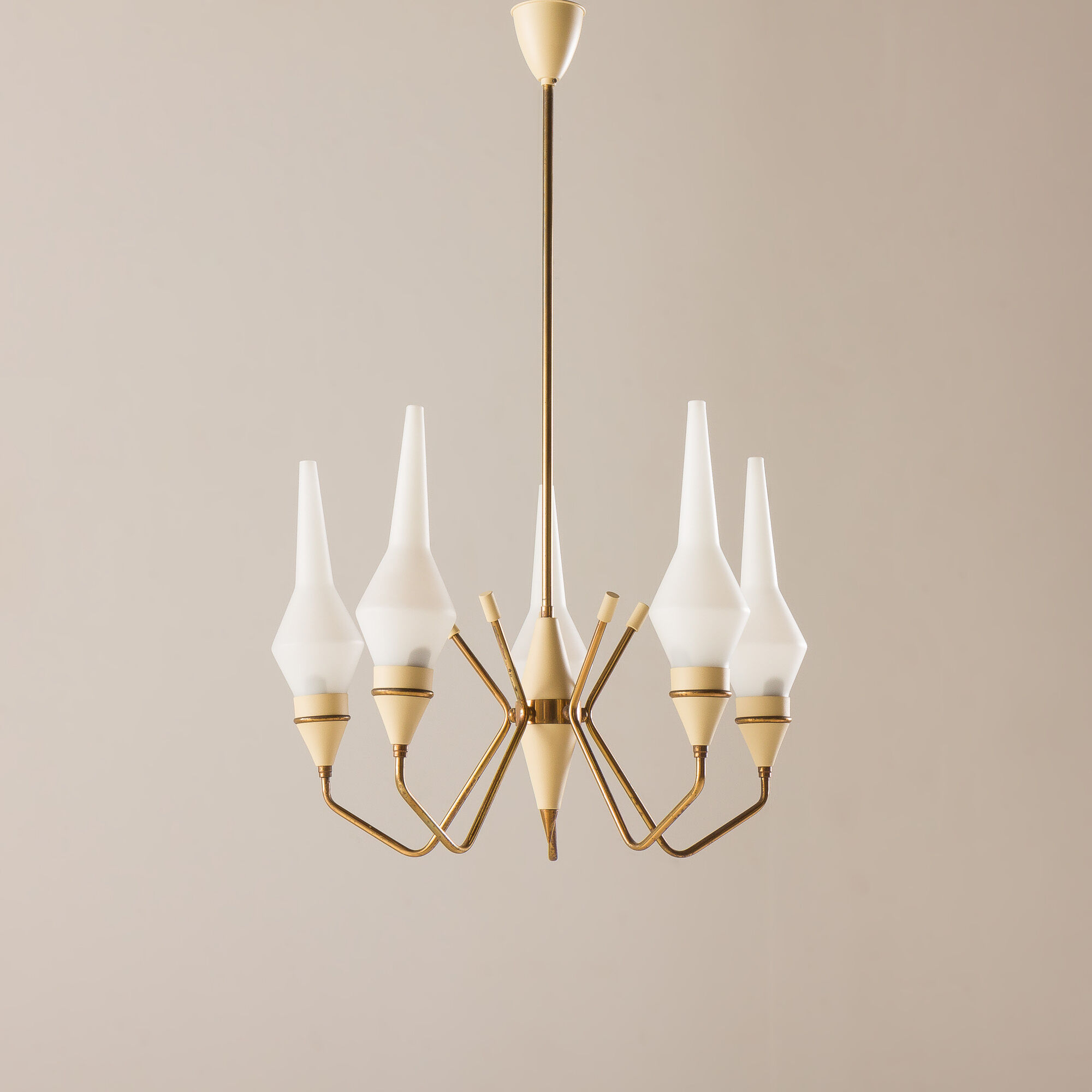 Italian mid-century chandelier in brass, 1950s