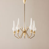Italian mid-century chandelier in brass, 1950s