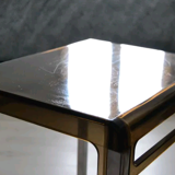 Side table smoked plexi vintage chrome